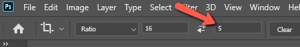 Ställa in ratio i Photoshop