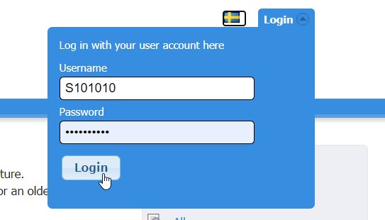 Screenshot of login page for KronoX