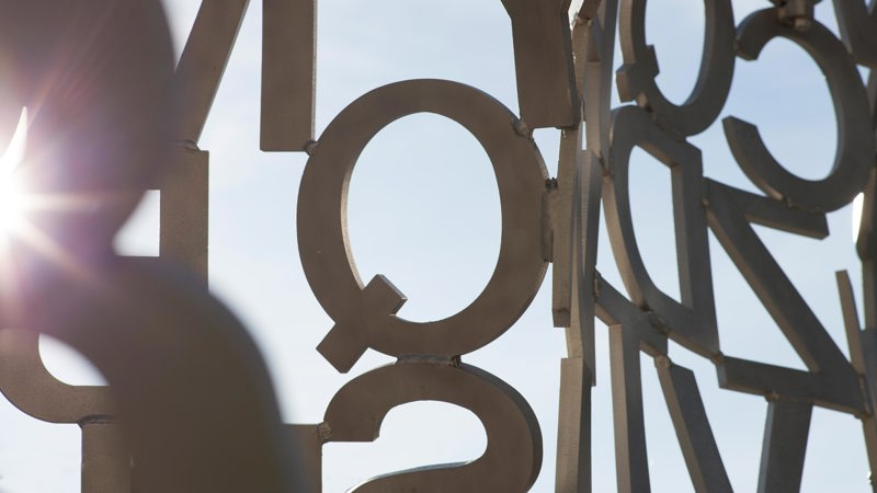 Closeup of letters in House of Knowledge