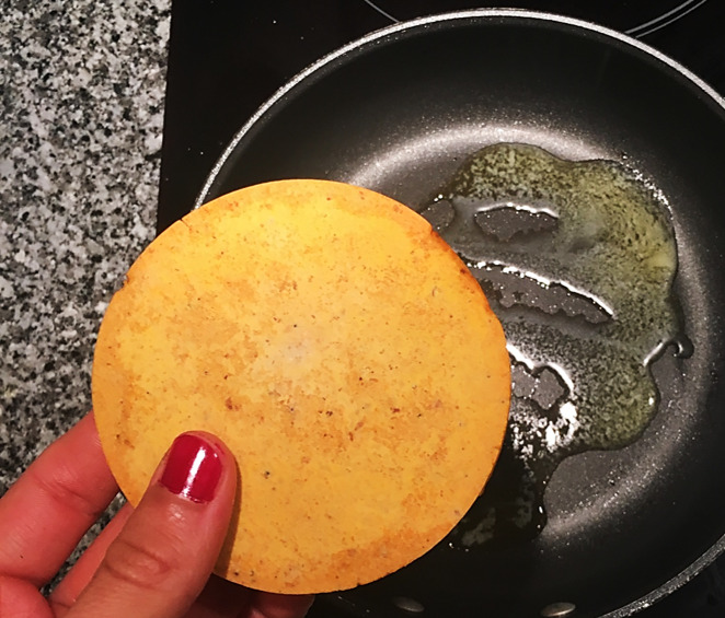 A fungi burger before frying