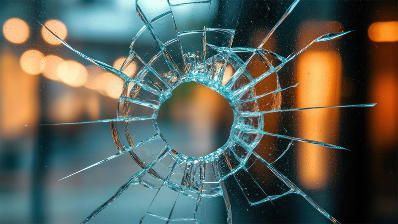 En söndrig glasruta