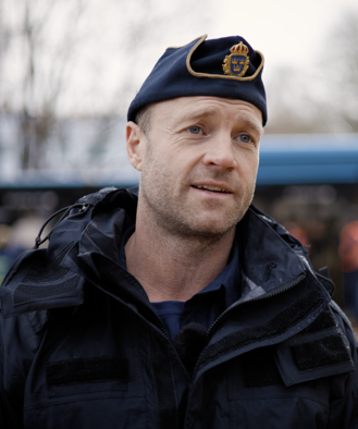 Porträttbild på polislärare Bernhard Sandberg