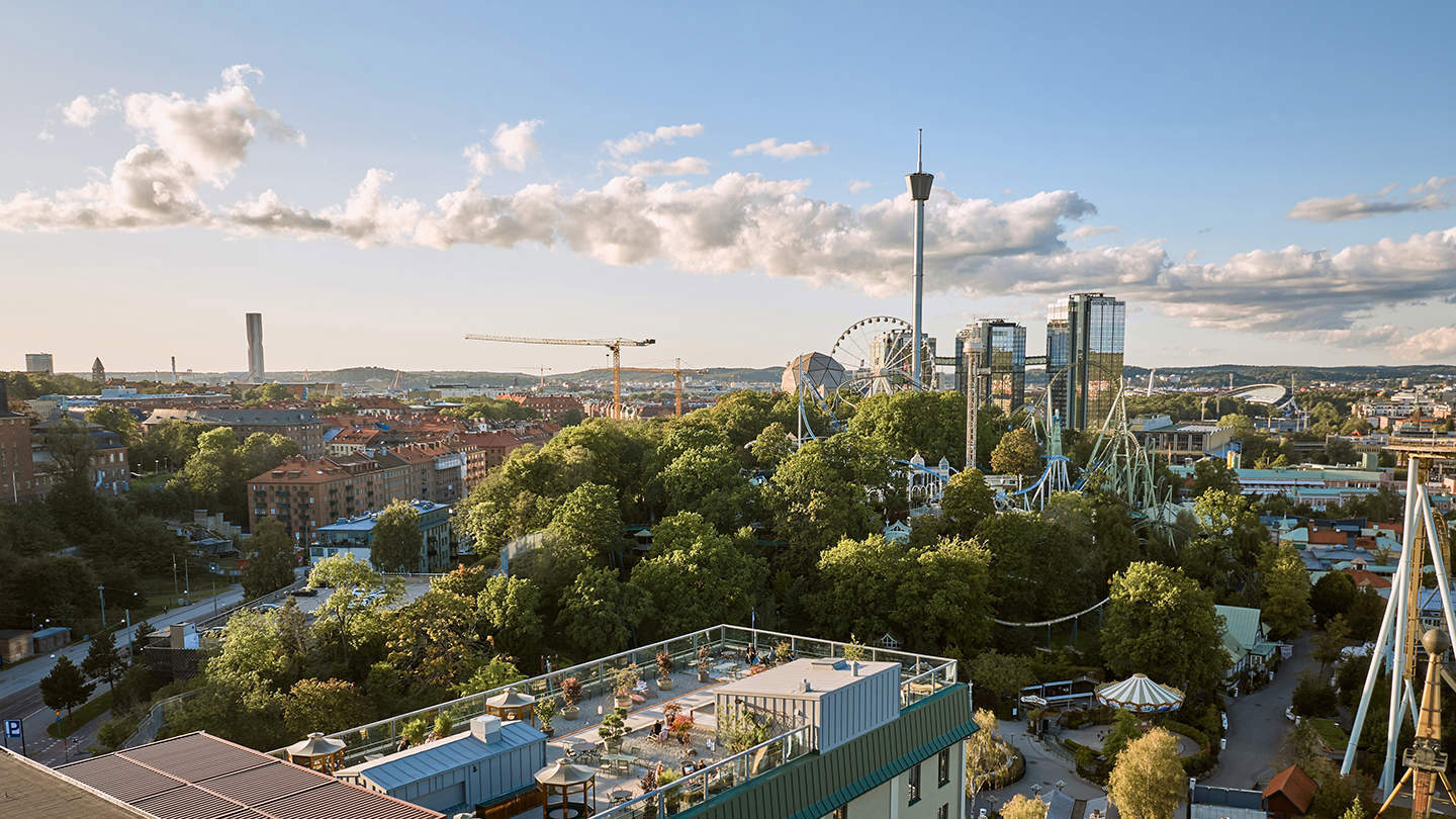 Vy över Göteborg och Liseberg