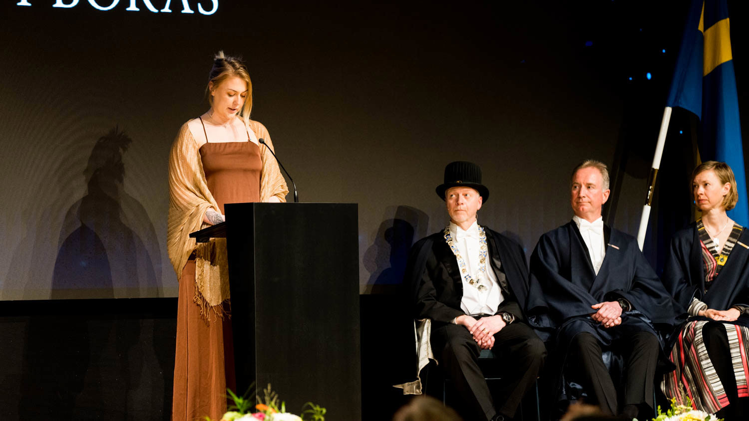 Ebba Brittmer giving a speech