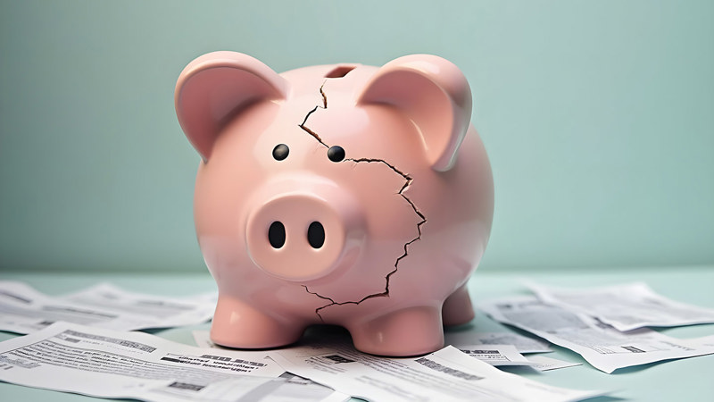 broken piggy bank