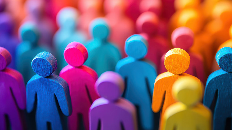 Cartoon people in different colors