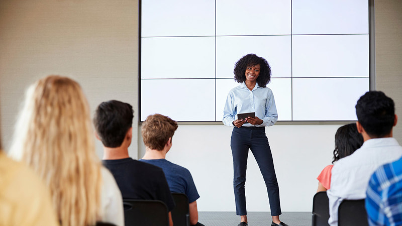 Person giving a presentation